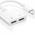 SiGN Lightning till 2x Lightning Adapter, 5V, 2A, 10cm - Ladda och Lyssna - Vit