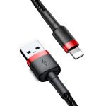 Baseus Kevlar USB-kabel med Lightning 2A, 1 m - Röd/Svart