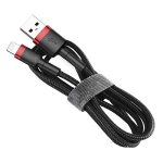 Baseus Kevlar USB-kabel med Lightning 2A, 1 m - Röd/Svart - Bild 4