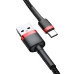 Baseus USB-C Kabel 2A, 2m - Röd/Svart