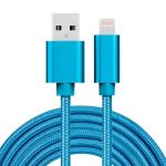 SiGN USB till Lightning Kabel 2.4A, 3m, Nylon - Blå