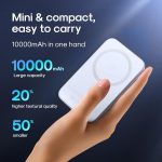 SiGN Magnetisk Trådlös Mini Powerbank 10000mAh, USB-C, USB-A - Svart - Bild 6