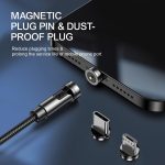 SiGN 3-in-1 360° Magnetkabel Lightning, USB-C, Micro-USB, 2.4A - Svart - Bild 2