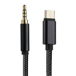 SiGN USB-C till AUX 3.5mm Audio/Ljudkabel, 1m - Svart/Nylon - Bild 3