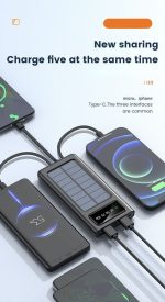 SiGN Kraftfull Solcell Powerbank med Inbyggd Kablar, 20000mAh - Svart - Bild 9