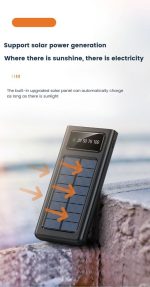 SiGN Kraftfull Solcell Powerbank med Inbyggd Kablar, 20000mAh - Svart - Bild 8