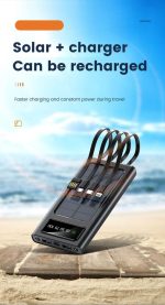 SiGN Kraftfull Solcell Powerbank med Inbyggd Kablar, 20000mAh - Svart - Bild 7