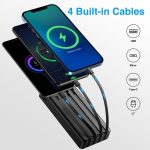 SiGN Kraftfull Solcell Powerbank med Inbyggd Kablar, 20000mAh - Svart - Bild 4