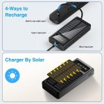 SiGN Kraftfull Solcell Powerbank med Inbyggd Kablar, 20000mAh - Svart - Bild 5