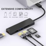 SiGN 5-i-1 USB-C-adapter HDMI 4K MicroSD, max 15W, 5V, 3A - Svart - Bild 5