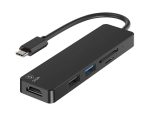 SiGN 5-i-1 USB-C-adapter HDMI 4K MicroSD, max 15W, 5V, 3A - Svart