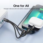 SiGN 3-in-1 Kabel Lightning, USB-C, 0.15m, 3.5A, 20W - Svart - Bild 2