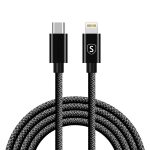 SiGN USB-C till Lightning-kabel 2.1A, 2m - Svart