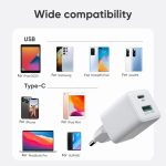 SiGN Mini Snabbladdare USB & USB-C, PD & Q.C3.0, 33W - Vit - Bild 5