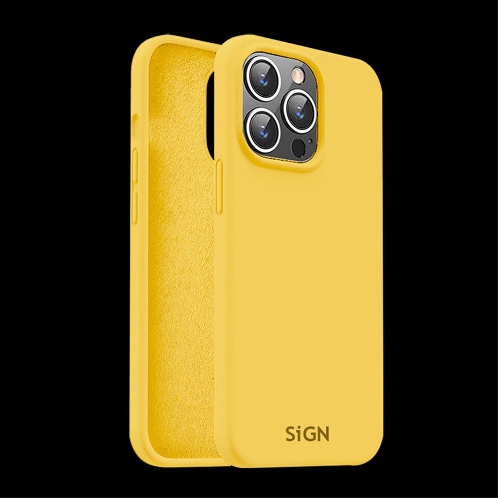 SiGN Liquid Silicone skal till iPhone 15 Pro Max - Gul