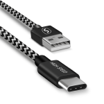 SiGN Skin USB-C Kabel 2.4A, 12W, 0.25m - Svart/Vit