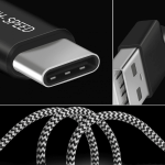 SiGN Skin USB-C Kabel 2.1A,1.5m - Svart/Vit - Bild 3