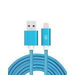 SiGN USB till Lightning Kabel, 2.4A, 2m, Nylon - Blå