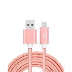 SiGN USB till Lightning Kabel, 2.4A, 3m, Nylon - Rosa
