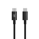 SiGN Snabbladdningskabel USB-C till USB-C 60W, 3A, PD, 0.25m - Svart