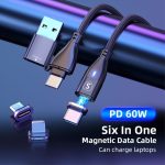 SiGN Magnetkabel 3-i-1 USB-C, Lightning, Micro-USB 2.4A, 1 m - Svart - Bild 3