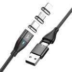 SiGN Magnetkabel 3-i-1 USB-C, Lightning, Micro-USB 2.4A, 1 m - Svart - Bild 2