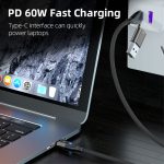SiGN Magnetkabel 3-i-1 USB-C, Lightning, Micro-USB 2.4A, 1 m - Svart - Bild 4
