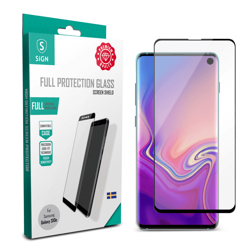 SNTP-S10L_MtSHAWMATXGZwloQpYNeW SiGN Heltäckande Skärmskydd i Härdat Glas för Samsung Galaxy S10e