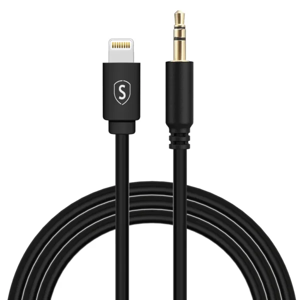 SiGN Lightning till Aux 3.5mm Ljudkabel, 1m - Svart