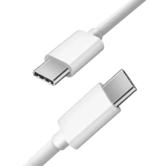 SiGN Snabbladdningskabel USB-C till USB-C 60W, 3A, 1m USB-C PD – Vit