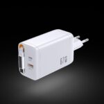 SiGN GaN Snabbladdare USB-C/USB-A 65W med utdragbar USB-C kabel - Vit - Bild 4