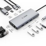 SiGN 11-i-1 hubb USB-C till HDMI/VGA/RJ45/USB-C/USB-A/SD/TF/3.5mm – Silver - Bild 2