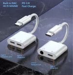 SiGN USB-C till 3.5mm AUX Adapter, 3A - Ladda & Lyssna - Vit - Bild 10
