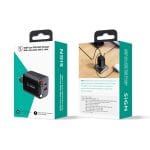 SiGN GaN Snabbladdare USB-C/USB-A 40W med utdragbar USB-C kabel - Svart - Bild 2