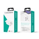 SiGN GaN Snabbladdare USB-C/USB-A 65W med utdragbar USB-C kabel - Vit - Bild 2