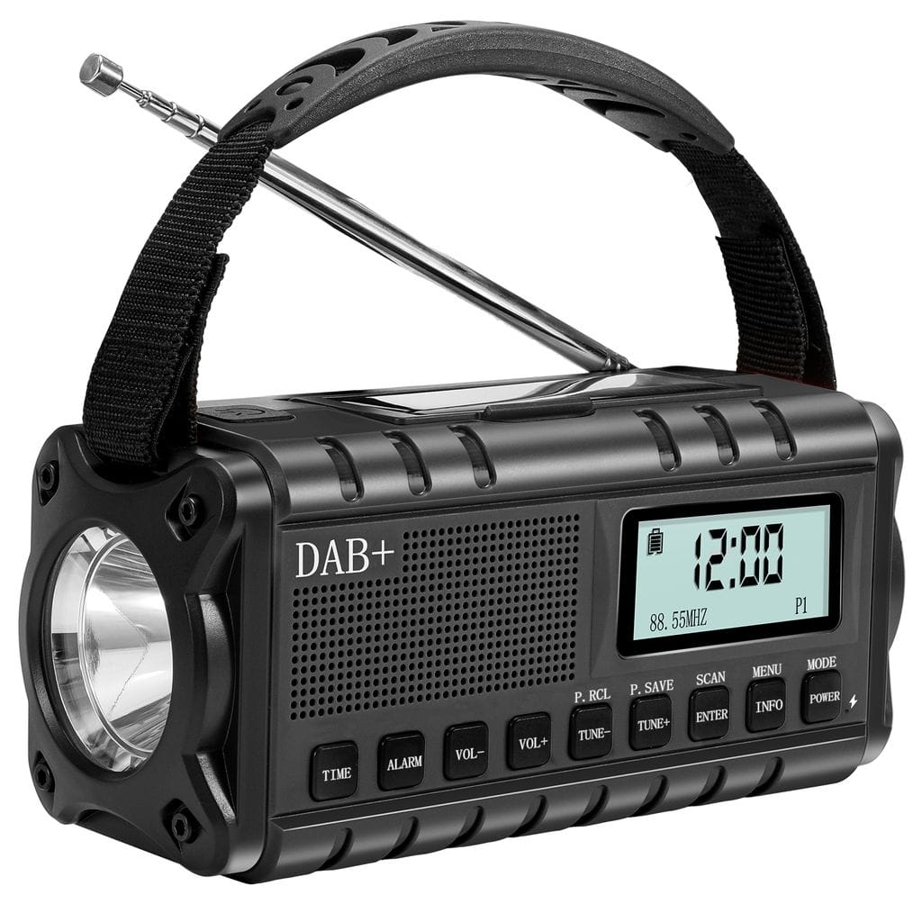 0_-_-_5_-_-_15_gTSvLUSAbiyWdynhGCPYd SiGN Nödradio DAB+/FM med handvev/batteri/solceller/USB-ström – svart - Bild 1