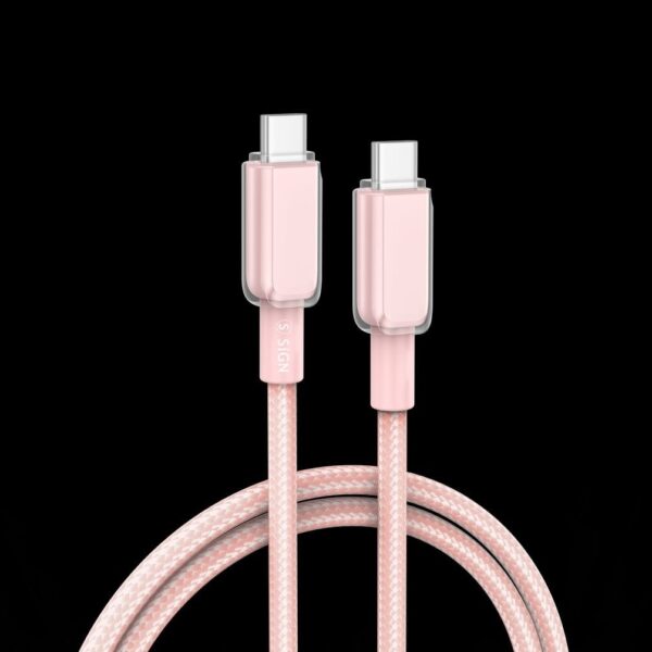 Sign USB-C till USB-C-kabel 60W, 1m - Rosa