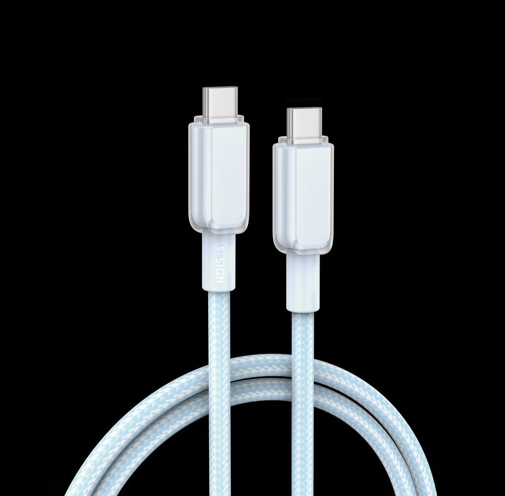 SiGN USB-C till USB-C-kabel 60W, 1m - Blå