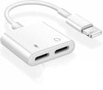 SiGN Lightning till 2x Lightning Adapter, 5V, 2A, 10cm - Ladda och Lyssna - Vit - Bild 7