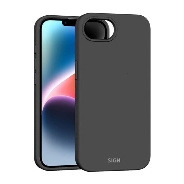 SiGN Liquid Silicone skal till iPhone 17e/16e - Svart