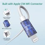 SiGN USB-C till Lightning-kabel 1m, MFi, 27W – Vit - Bild 4