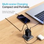 SiGN GaN Snabbladdare USB-C/USB-A 40W med utdragbar USB-C kabel - Svart - Bild 5