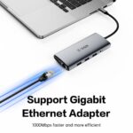 SiGN 11-i-1 hubb USB-C till HDMI/VGA/RJ45/USB-C/USB-A/SD/TF/3.5mm – Silver - Bild 4