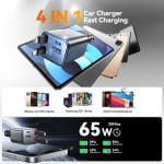 SiGN 4-i-1 billaddare 45W med utdragbara USB-C/Lightning-kablar – svart - Bild 4