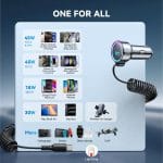 SiGN 90W 3-i-1 Snabb Billaddare med USB-C Kabel - Bild 6