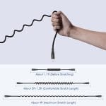 SiGN 60W upprullad USB-C till USB-C snabbladdningskabel för bil – Svart - Bild 3