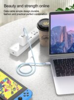 SiGN USB-C till USB-C-kabel 60W, 1m - Blå - Bild 4
