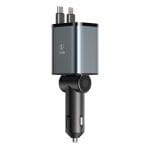 SiGN 4-i-1 billaddare 45W med utdragbara USB-C/Lightning-kablar – svart - Bild 12