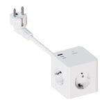 SiGN PowerCombo Cube Väggladdare 3680w, 2x USB-C, 1x USB-A, 3x AC, 16A - 20W, Vit - Bild 4