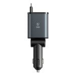 SiGN 4-i-1 billaddare 45W med utdragbara USB-C/Lightning-kablar – svart - Bild 11